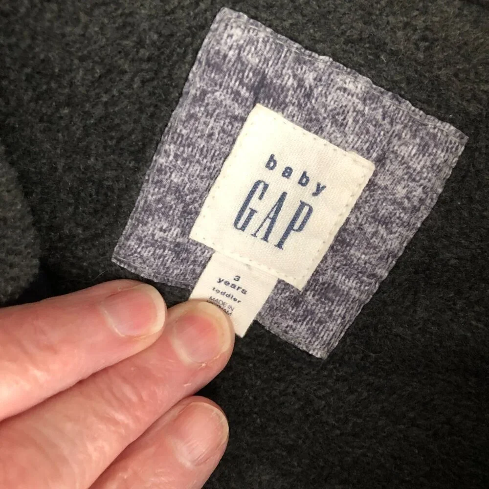 Baby Gap Warmest Vest Toddler size 3T Gray Puffy Zip & Snap